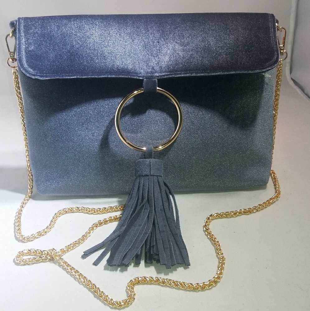 New Street Level Velvet Handbag